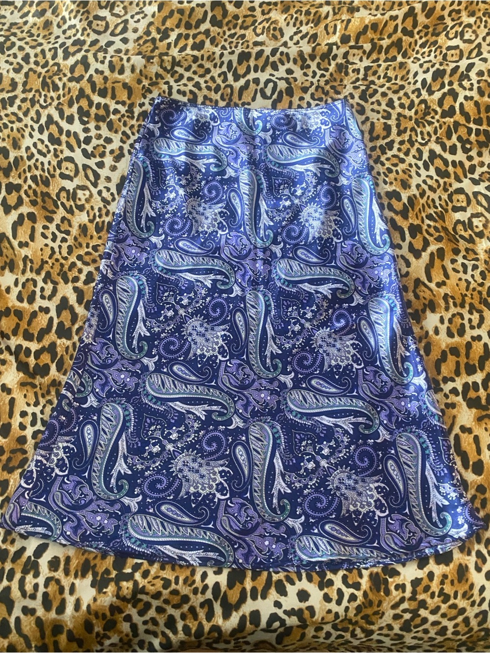 Vintage Y2K Satin Purple Paisley Maxi Skirt
